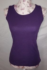 Lucky Stars L Purple Ribbed Tank Top